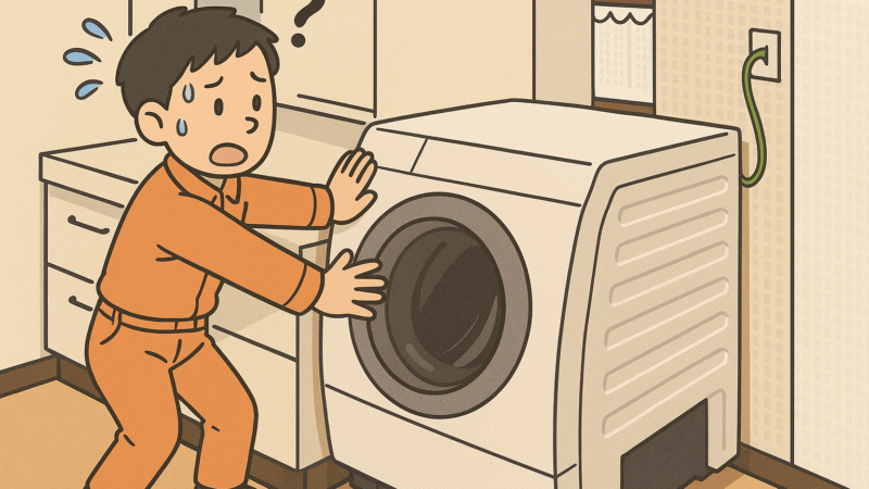 洗濯機入れ替え　そのために洗面台まで取替⁈　たしかに厳しい置き場でしたよ