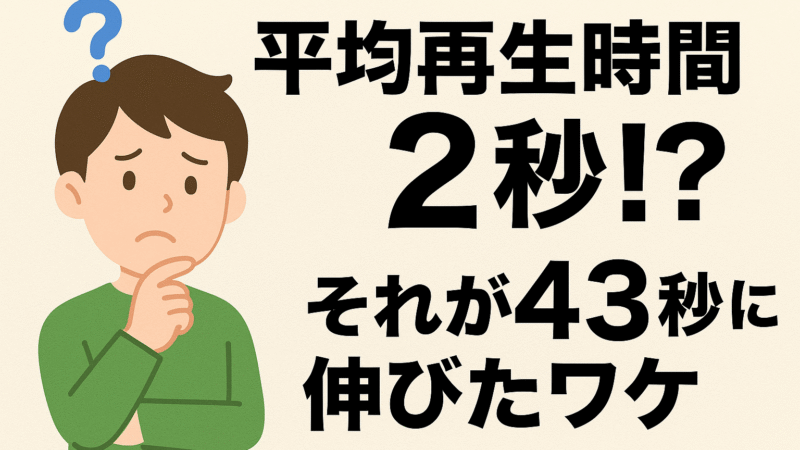 「平均再生時間2秒！？それが43秒に伸びたワケ