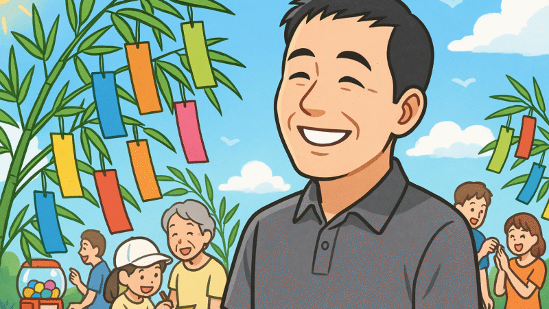 暑すぎるので一日限定開催にしました　すえひろでんきの本気の七夕祭り　皆さんの願い事叶いますように！　