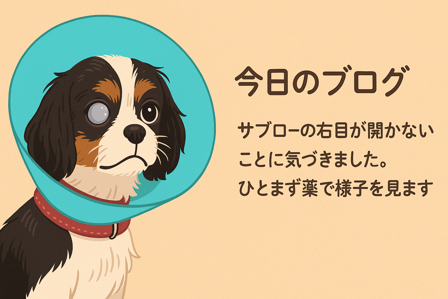 サブローの眼がおかしい⁈　相談相手はチャットGPT　なんとも便利な時代ですね
