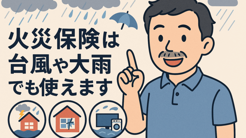 台風シーズン到来！　ご存じですか？台風被害は火災保険が適用されることが多いです