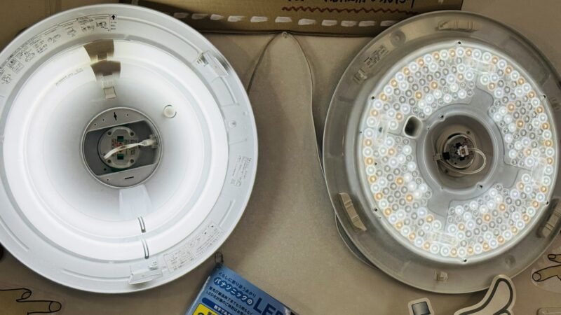 「えーっ、LEDって　こうなってたの⁈」とお客さんによく言われます。　蛍光灯とLEDは、そもそも中身が違う