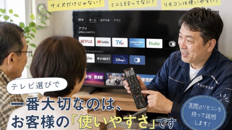 最近のテレビを選ぶポイント　画面の大きさは当然だけど、毎回使うリモコン気にしてますか？