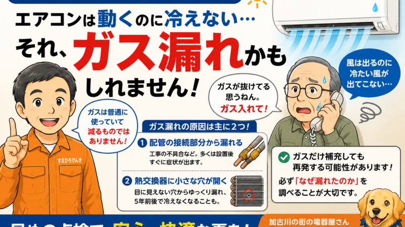 エアコンは動くのに冷えない…それ、本当にガス漏れですか？  ～「ガスを入れてほしい」と言われる前に知っておいてほしいこと～